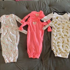 Set of 6 baby girl sleep gowns - size preemie
